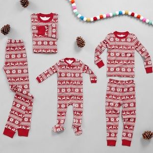 Pottery Barn Kids Holiday Classic Fair Isle Organic Pajamas NEW 100% Organic